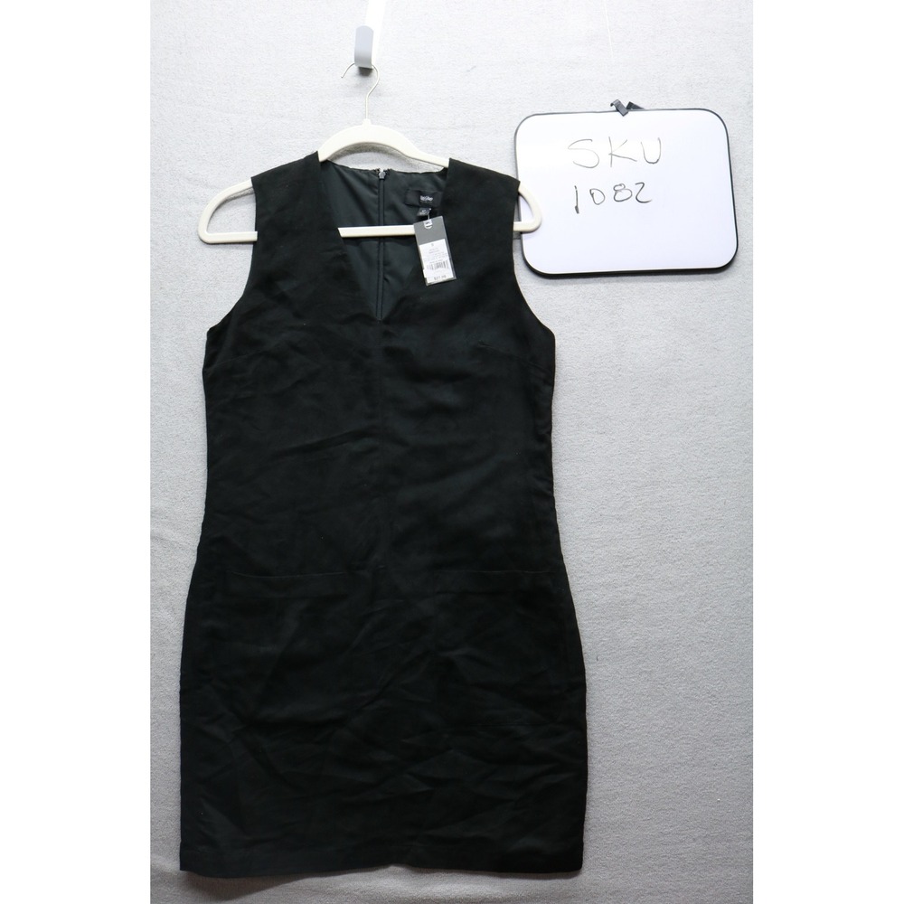 Mossimo Dress Womens Small Black V-Neck Sleeveless Shift Pockets EBONY NEW